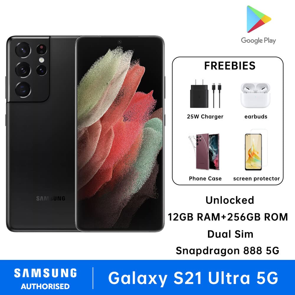Samsung Galaxy S21 Ultra 5G Smartphones Dual Sim 12GB RAM + 256GB ROM Snapdragon 888 5G 5000 mAh SM-G9980