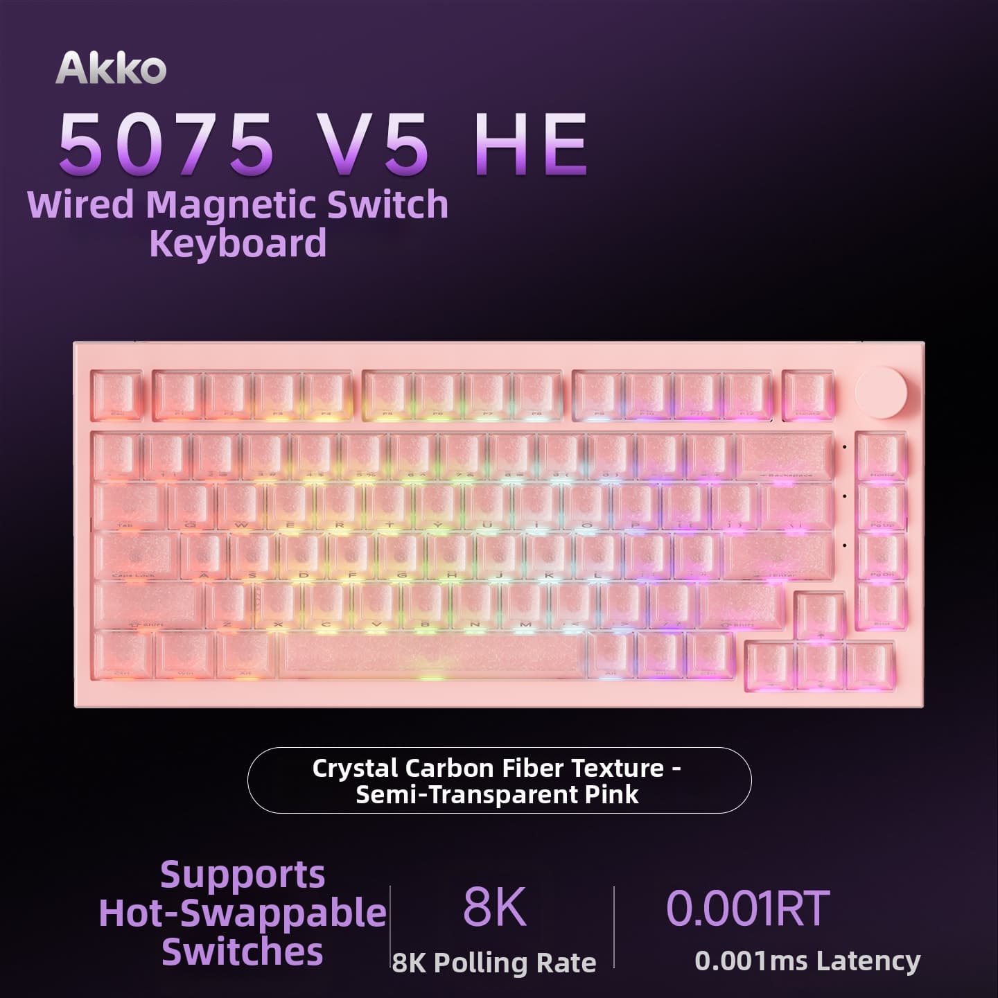 Tri-Mode Magnetic Axis TMR Dual-Lit Gaming Keyboard