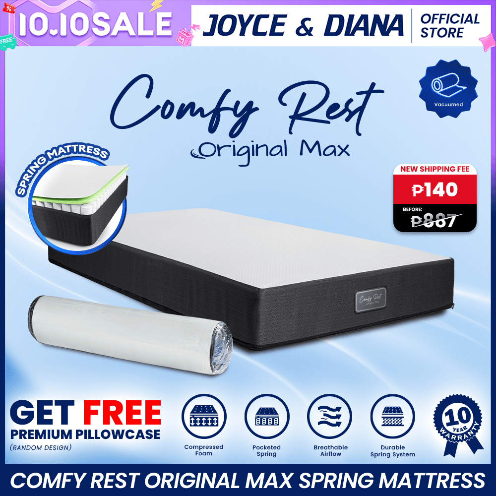 Joyce & Diana Vacuumed Comfy Rest Original Max Pocket Spring Mattress 6" Thick