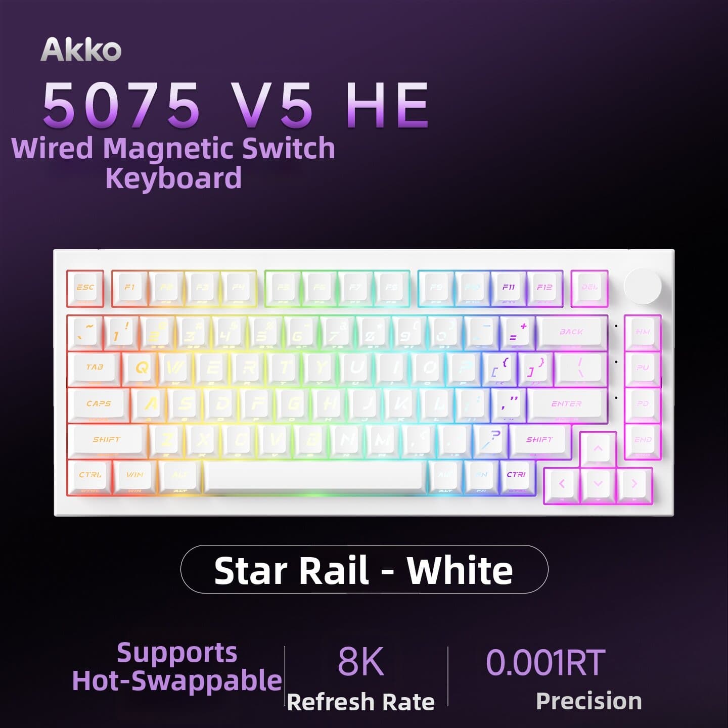 Tri-Mode Magnetic Axis TMR Dual-Lit Gaming Keyboard