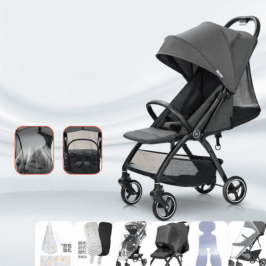 Portable Travel Stroller Can Sit or Recline