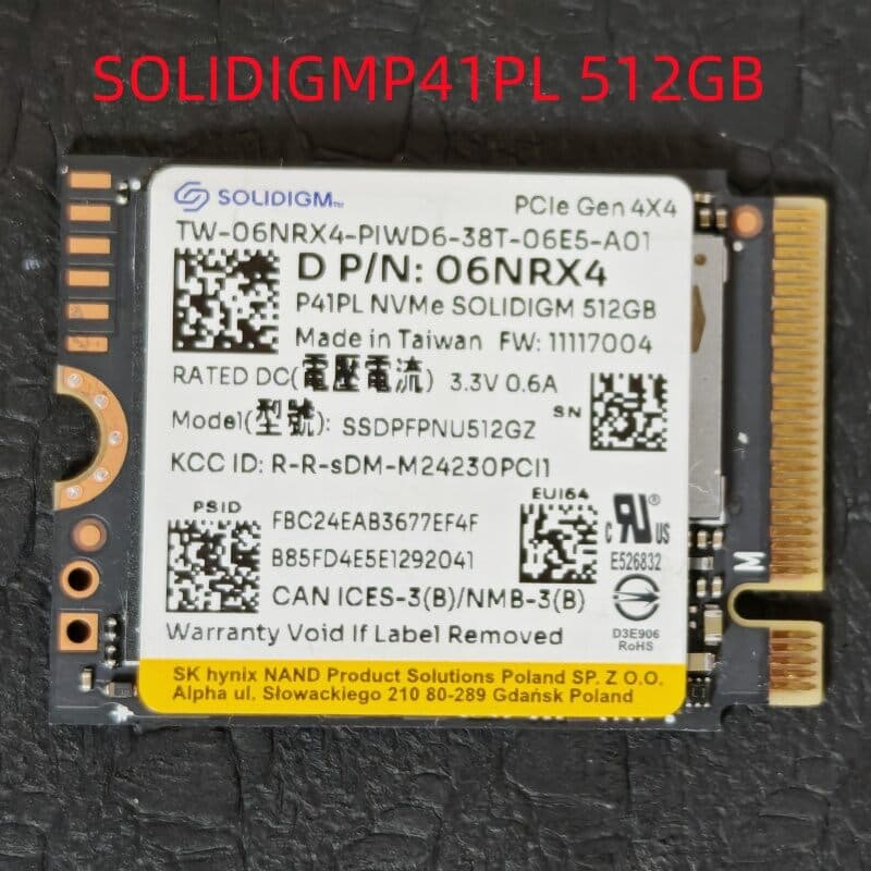 PCIe4.0 NVMe SSD 512GB