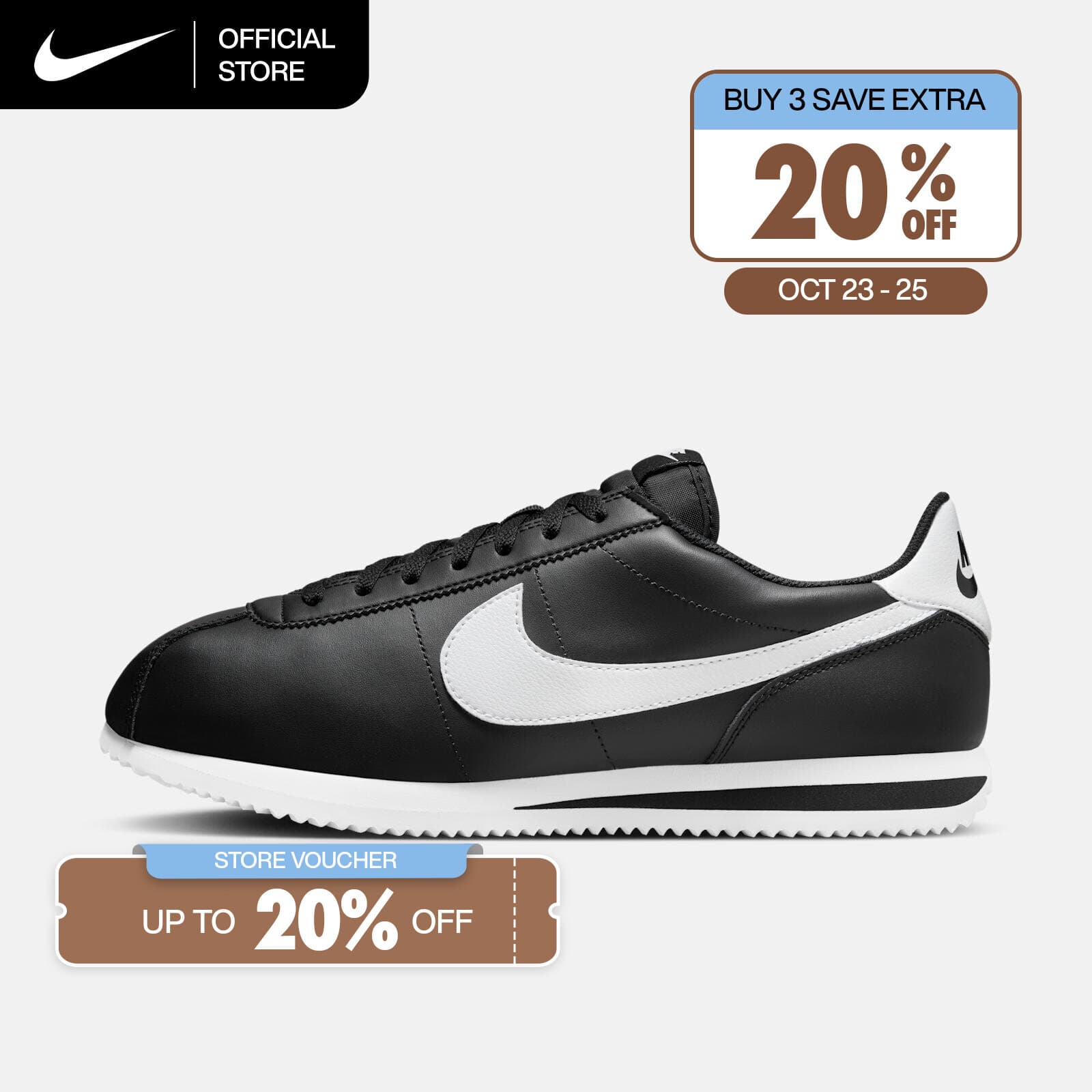 Nike Cortez Leather Men's Shoes - Black [DM4044-001]