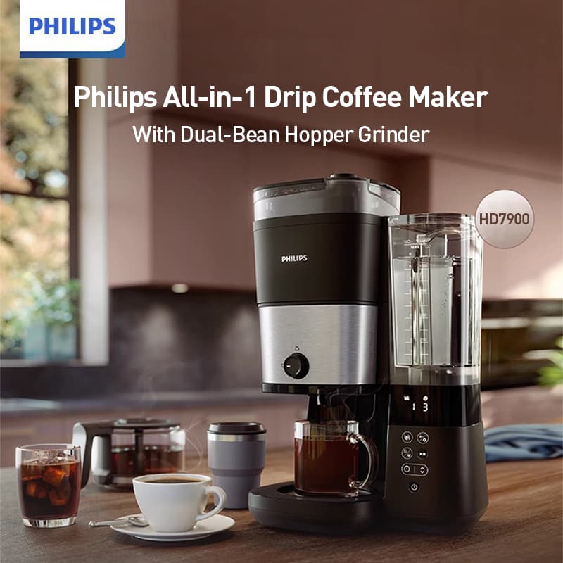 Philips Coffee Maker HD7900 Three Adjustable Strength Levels Three Grinding Modes with Adjustable Coarseness