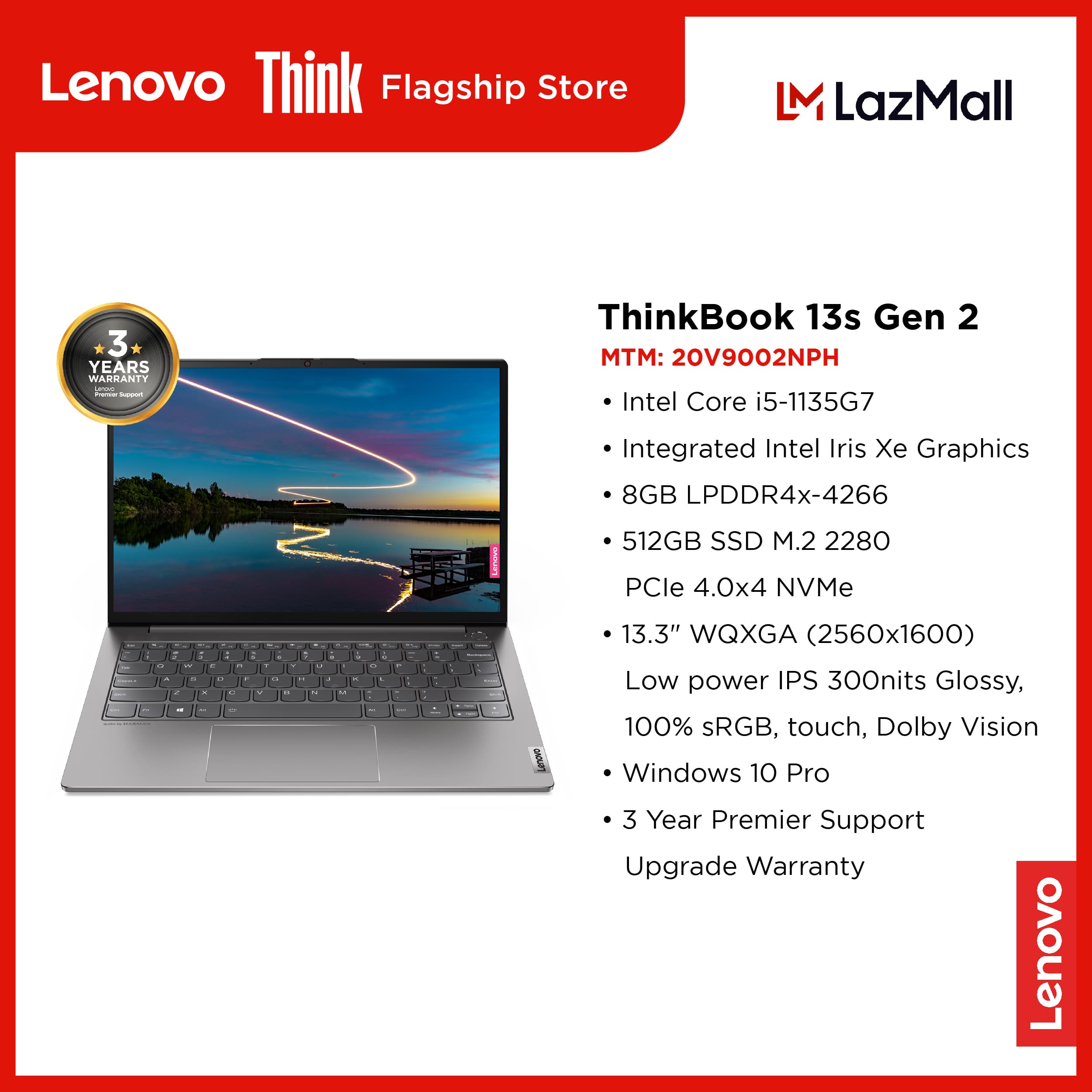 Lenovo ThinkBook13s G2 ITL Laptop Mineral Grey
