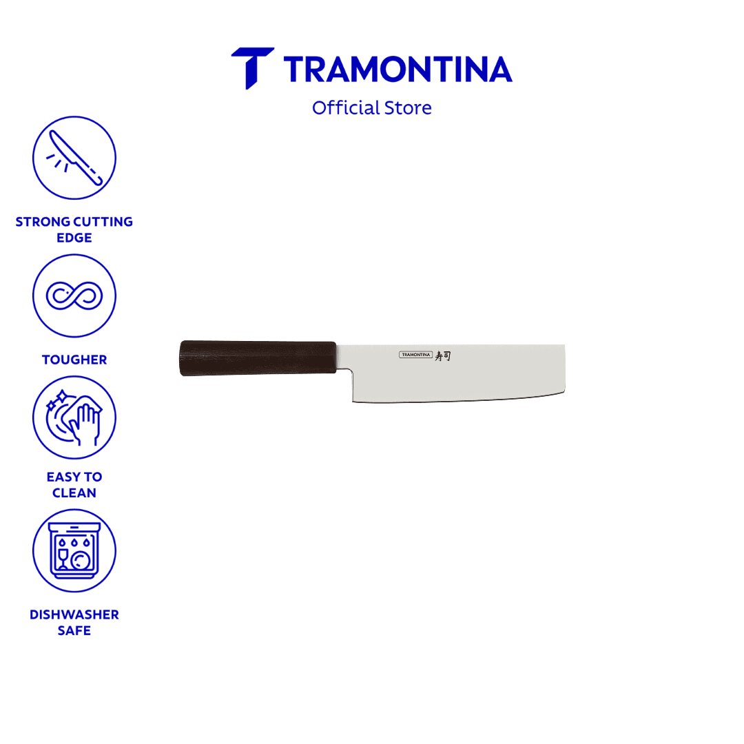 Tramontina Sushi Silver Nakiri Knife 7", Stainless Steel
