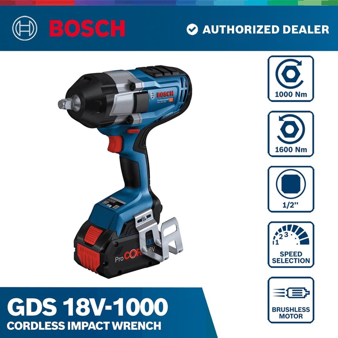 Bosch GDS 18V-1000 Professional Cordless Impact Wrench (Bare Tool) - Power Tool/Home Improvement