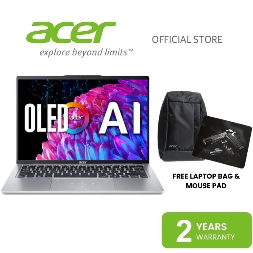 Acer SFG14-73-59GV Ultra 5 125H / SFG14-73-73VB Ultra 7 155H 16GB 512GB SSD 14" Intel Arc Win11 H&S Silver FREE LAPTOP BAG AND MOUSEPAD