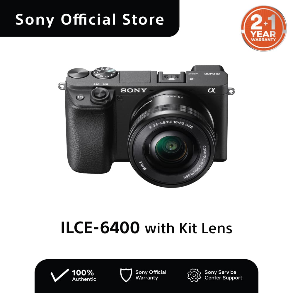 Sony Alpha ILCE-6400K/ILCE-6400K A6400K 24MP APS-C Mirrorless Camera with 16-50mm Power Zoom Lens Kit