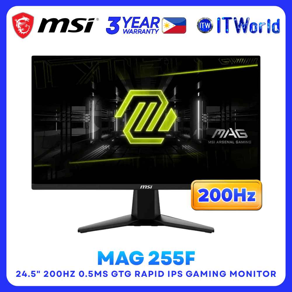 MSI Gaming Monitor 24.5" MAG 255F E20 200Hz 1920 x 1080 FHD / Rapid / IPS / Flat
