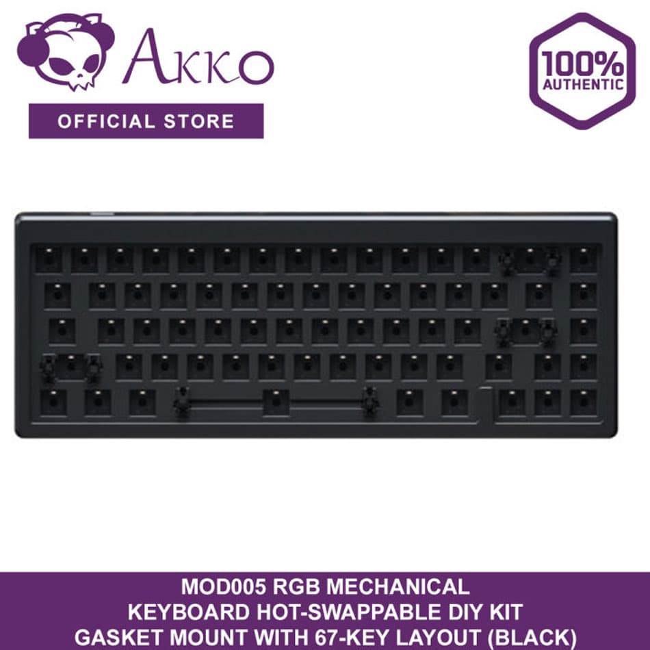 Akko MOD005 RGB Mechanical Keyboard Hot-Swappable Diy Kit Gasket Mount With 67-Key Layout (Black)