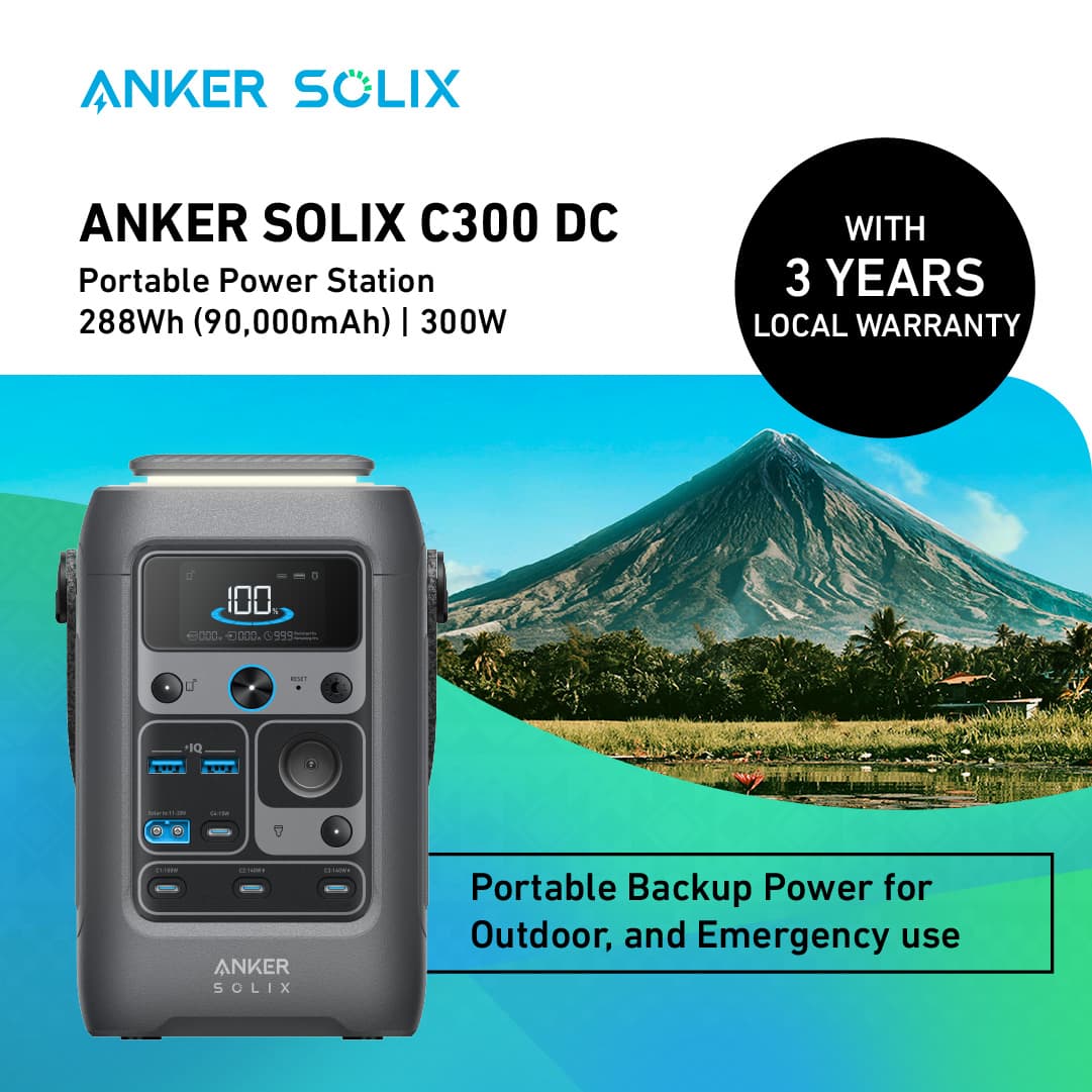 Anker SOLIX C300 DC Series Portable Power Station 288Wh (90,000mAh)
