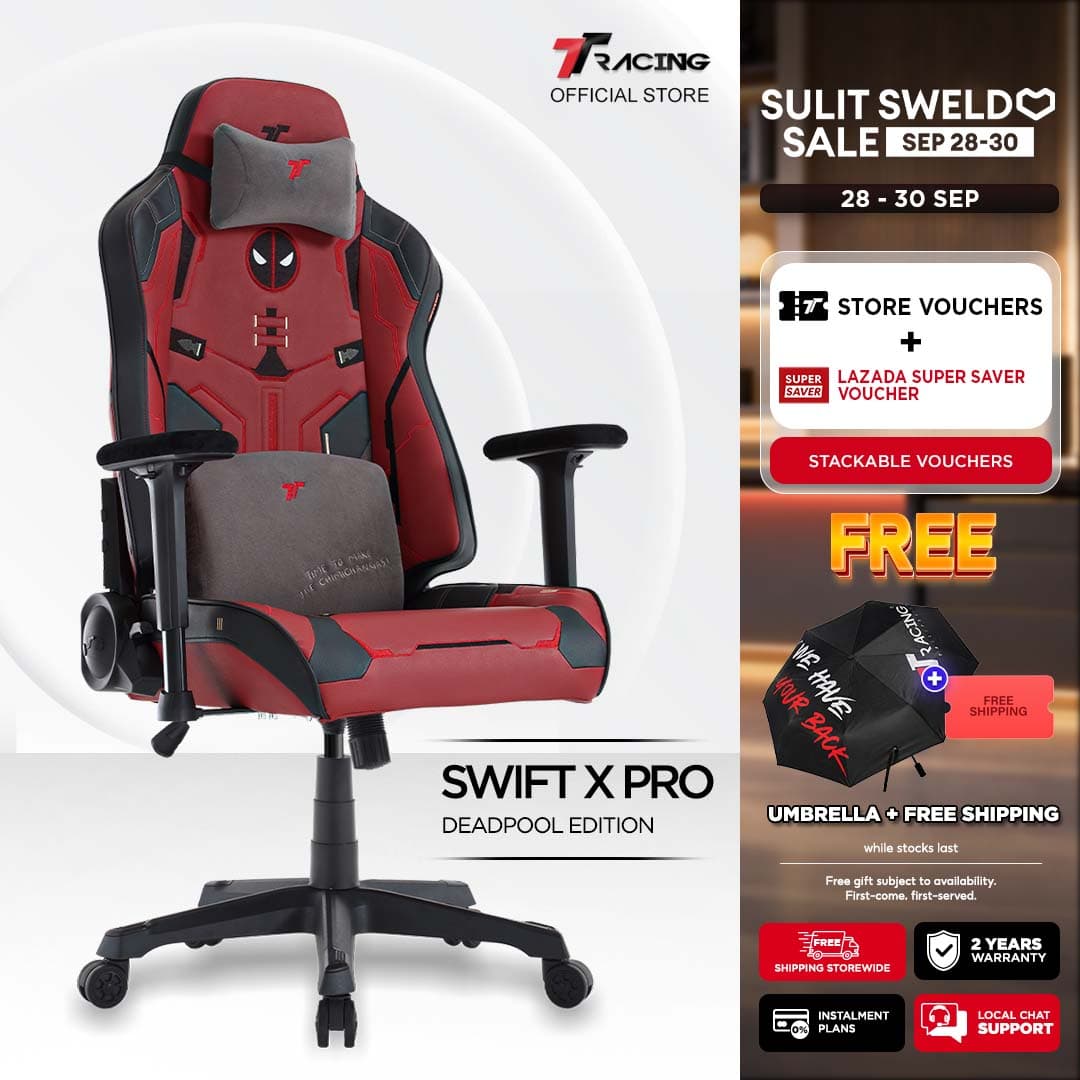 TTRacing Swift X Pro Deadpool & Wolverine Gaming Chair Ergonomic Office Chair - 2 Years Official Warranty