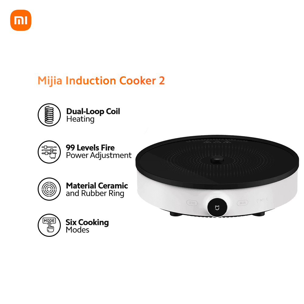 Xiaomi Mijia Induction Cooker 2 OLED Screen 2100W Electric Induction NFC Connection Mijia App Control Model: MCL02M