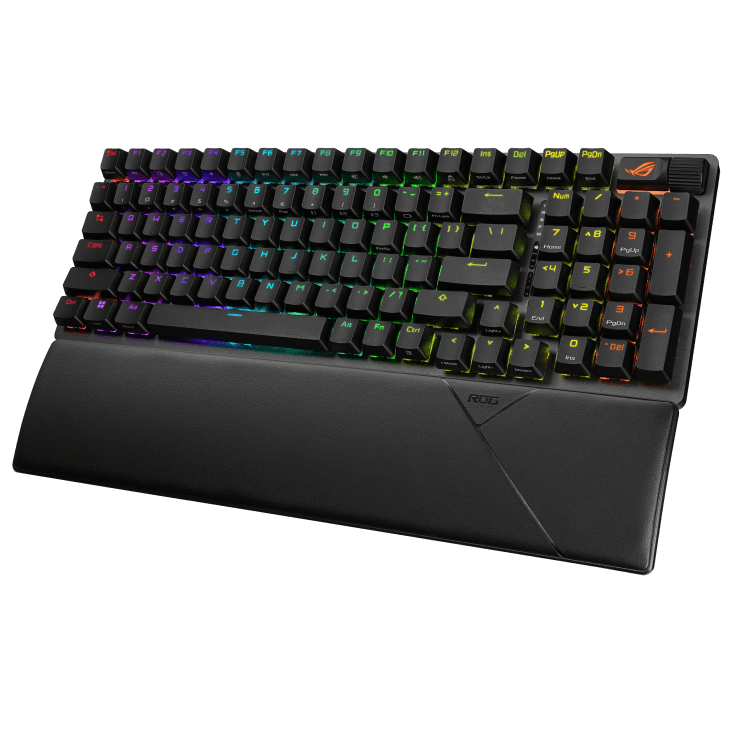 ASUS ROG Strix Scope II 96 Wireless Gaming Keyboard, Tri-Mode Connection, Dampening Foam & Switch-Dampening Pads, Hot-Swappable Pre-lubed Switches, ABS Keycaps, RGB-Black