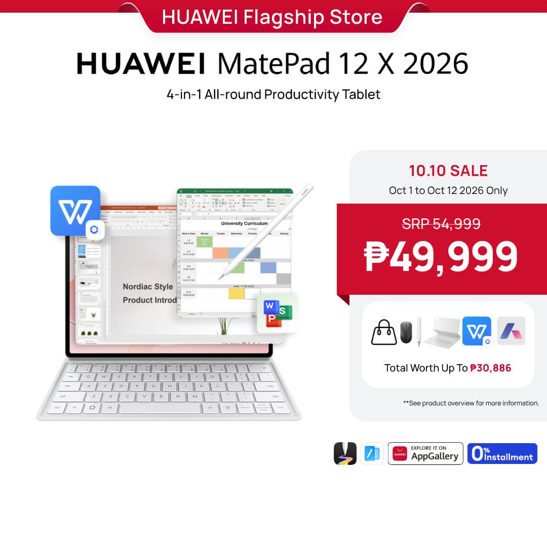 HUAWEI MatePad 12 X 2026 l PC-level WPS Office 3.0 l 12-inch Ultra-clear PaperMatte Display l All-new HUAWEI M-Pencil Pro l 10100 mAh Battery