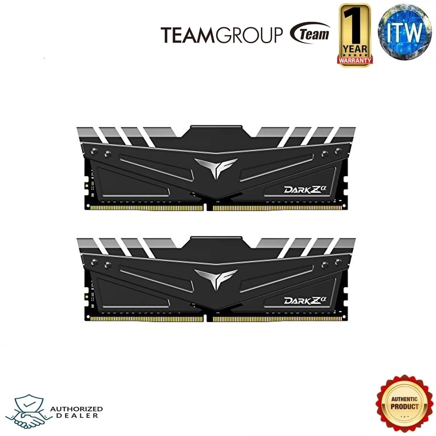 Teamgroup T-FORCE DARK Za 16GB (2x8GB) DDR4 3600MHz (PC4-28800) CL18 SDRAM Desktop Gaming Memory (for AMD Ryzen) TDZAD416G3600HC18JDC01
