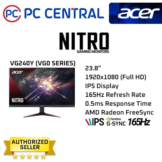 Acer Nitro VG0 VG240Y X1 24" IPS Full HD Gaming Monitor 200Hz I 99% sRGB (PC CENTRAL)