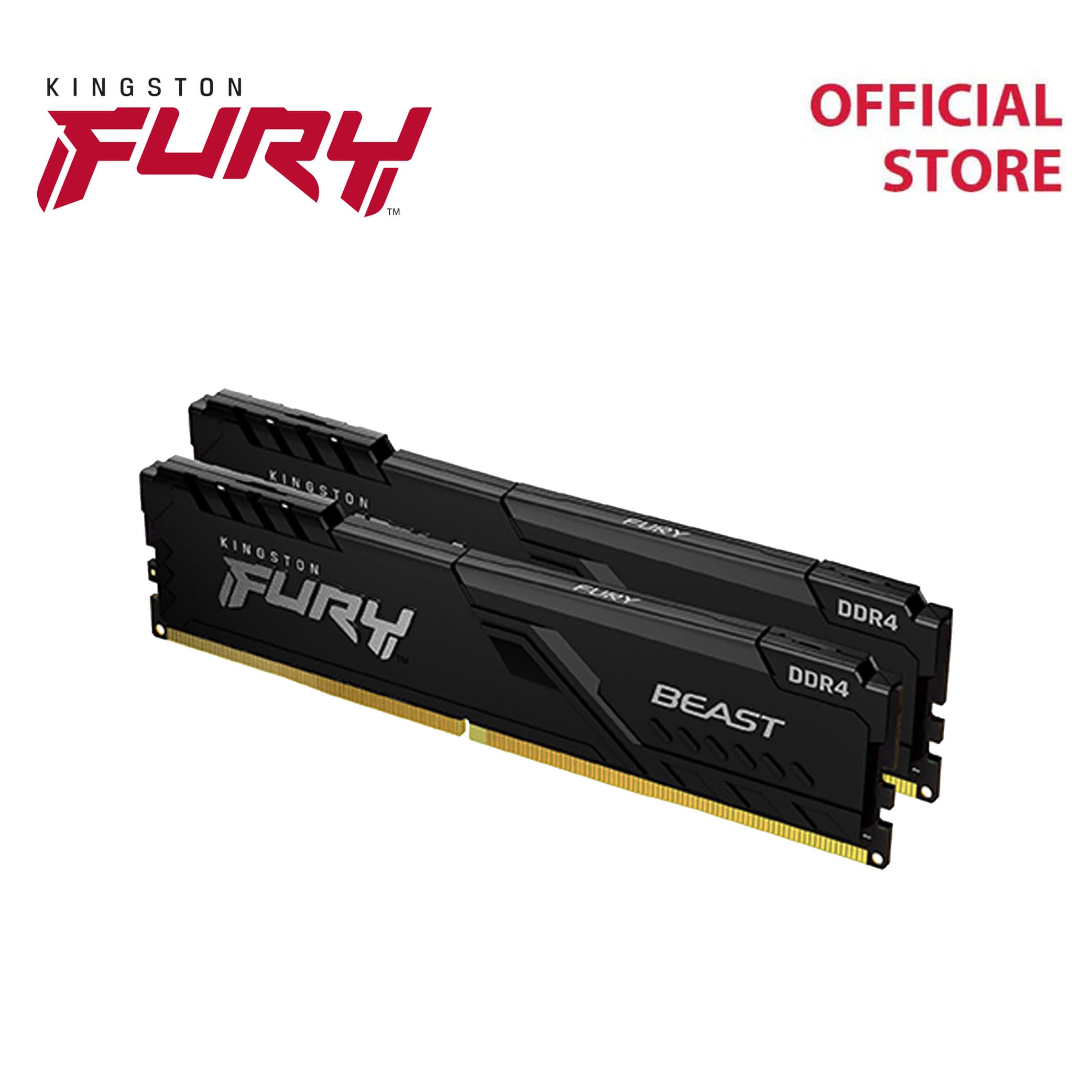 Kingston Fury Beast 8GB/16GB/32GB Single/Kit DDR4 8Gbit DRAM DIMM Gaming Desktop Memory, PC Upgrade