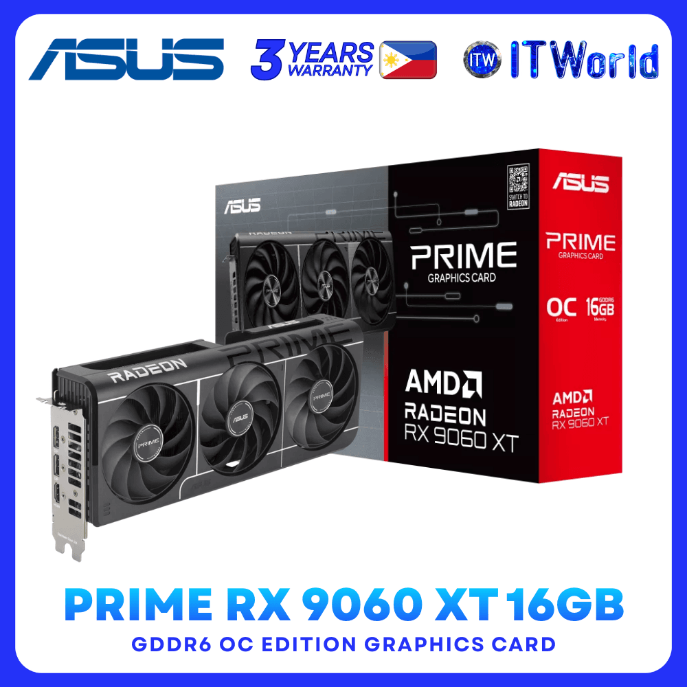 Asus Prime RX 9060 XT 16GB GDDR6 OC Graphics Card - PCIe 5.0 PRIME-RX9060XT-O16G itw