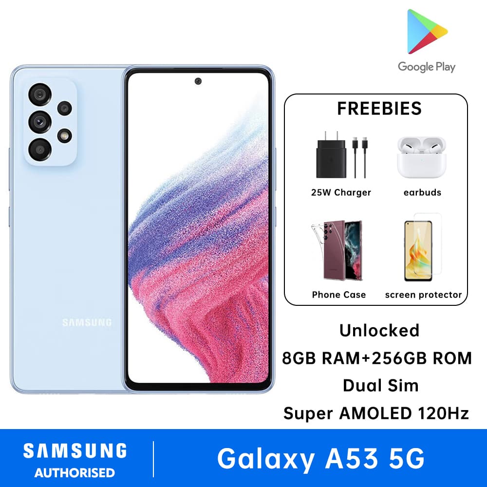 Samsung Galaxy A53 5G Smartphone Dual SIM 8GB RAM + 256GB ROM Android Super AMOLED 120Hz 5000 mAh Cell Phone