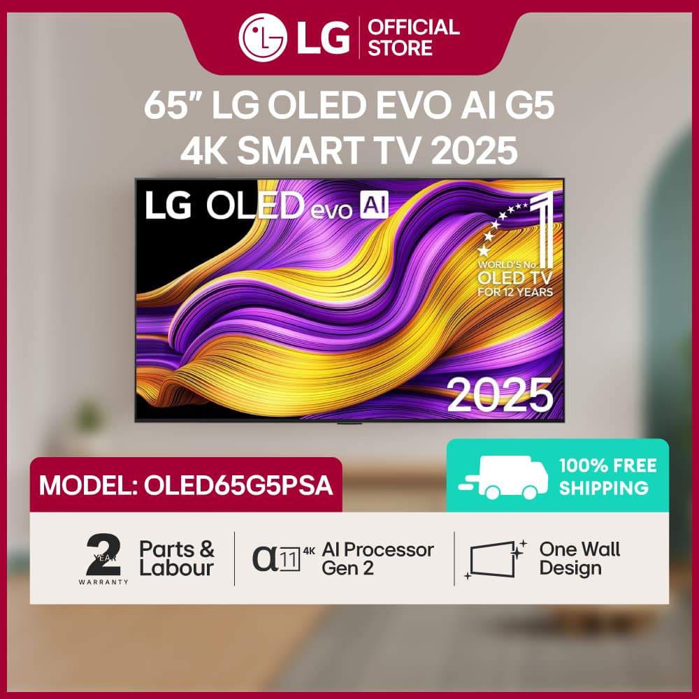LG 65 inch OLED EVO 4K SMART AI TV - 2025 series - with Magic Remote - OLED65G5PSA - Free Delivery