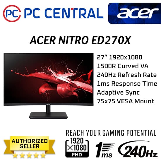 Acer Nitro ED270 27" Full HD Curved Gaming Monitor 280Hz