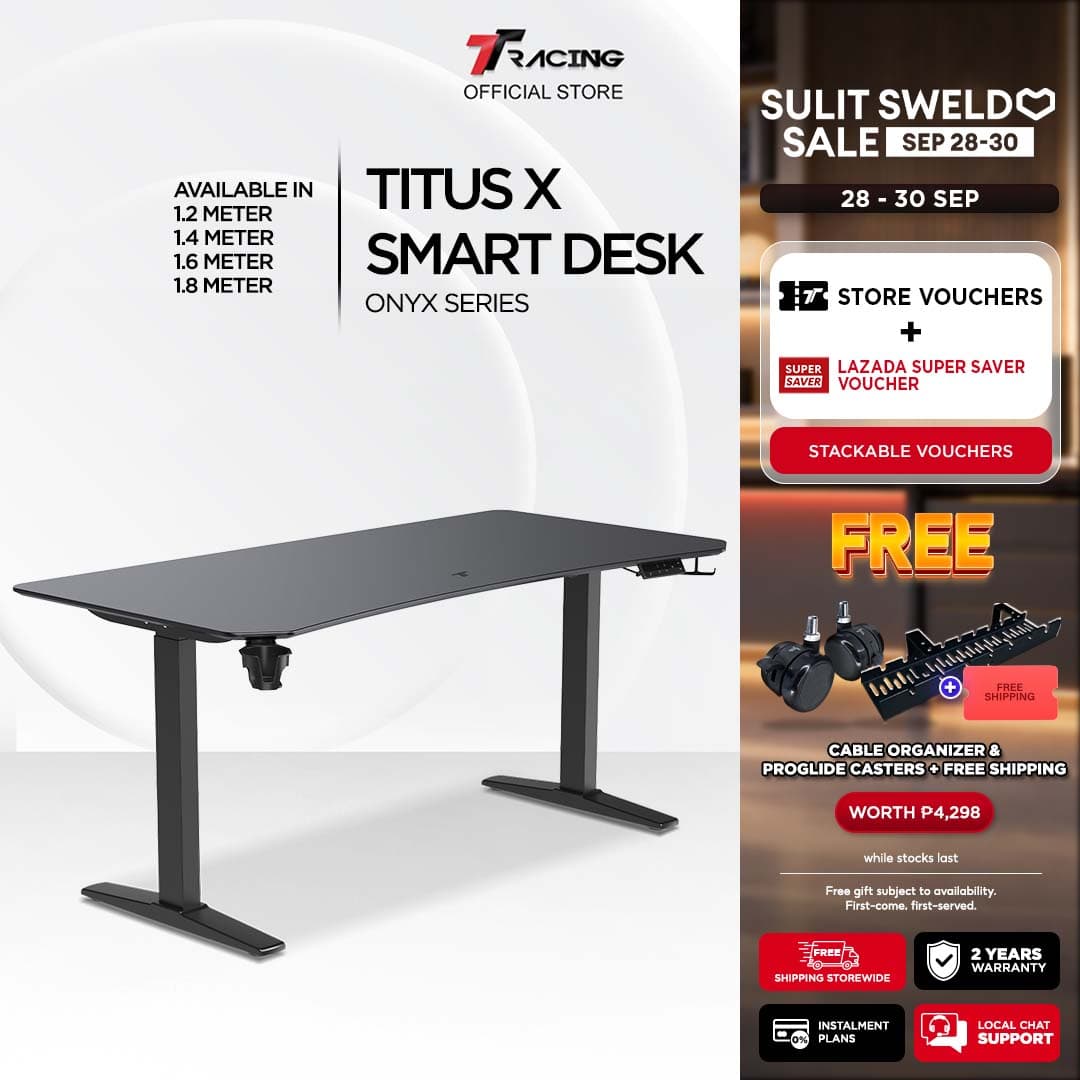 TTRacing Titus X Smart Desk Ergonomic Standing Desk Electric Height Adjustable PC Gaming Desk Table