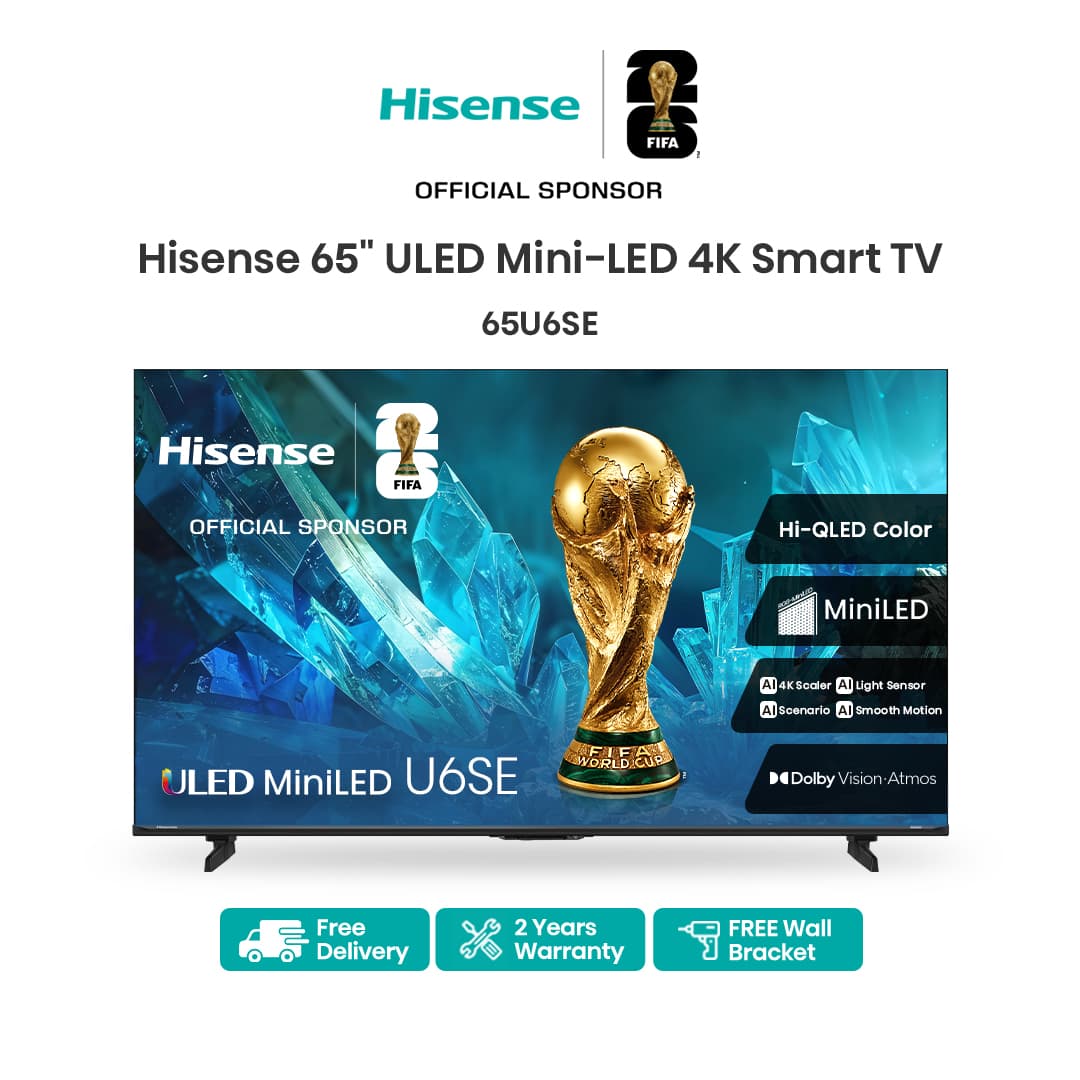 Hisense 55/65/75 inches Mini-LED ULED 4K Smart TV (U6SE Series)