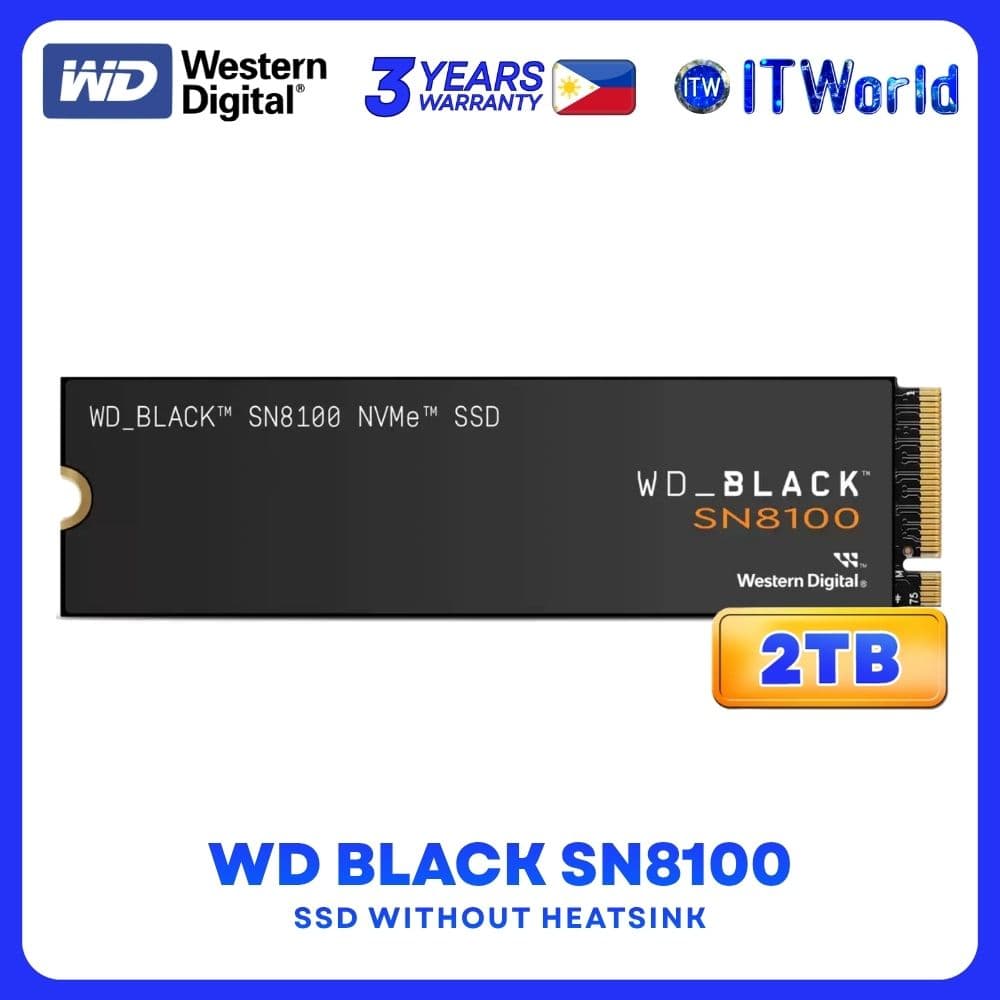 Western Digital WD Black SN8100 2TB M.2 2280 NVME Internal SSD without Heatsink - WDS200T1X0M itw