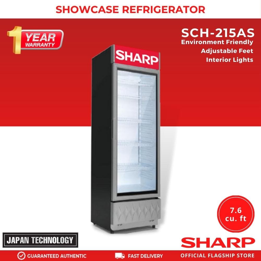 Sharp SCH-215AS 1 Door Showcase Refrigerator