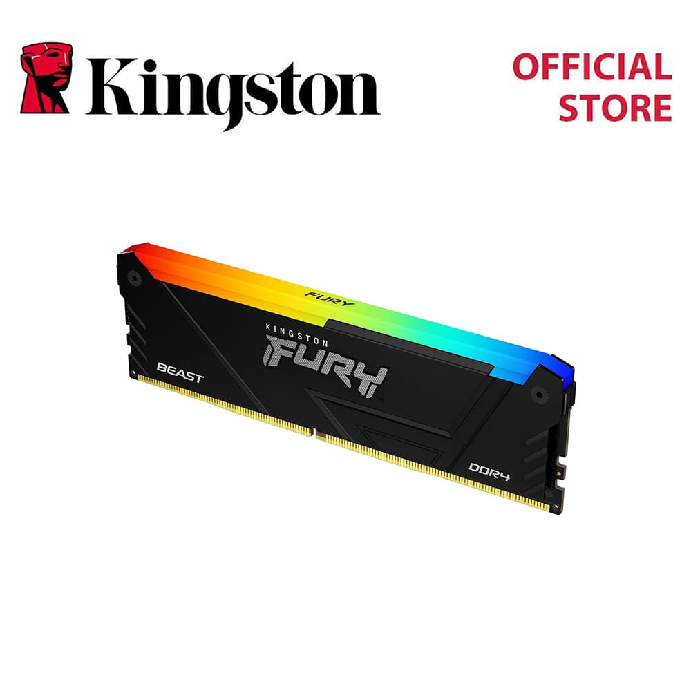 Kingston Fury Beast RGB DDR4 8GB/16GB/32GB Single/Dual Kit 8Gbit DIMM RAM Desktop Memory Black
