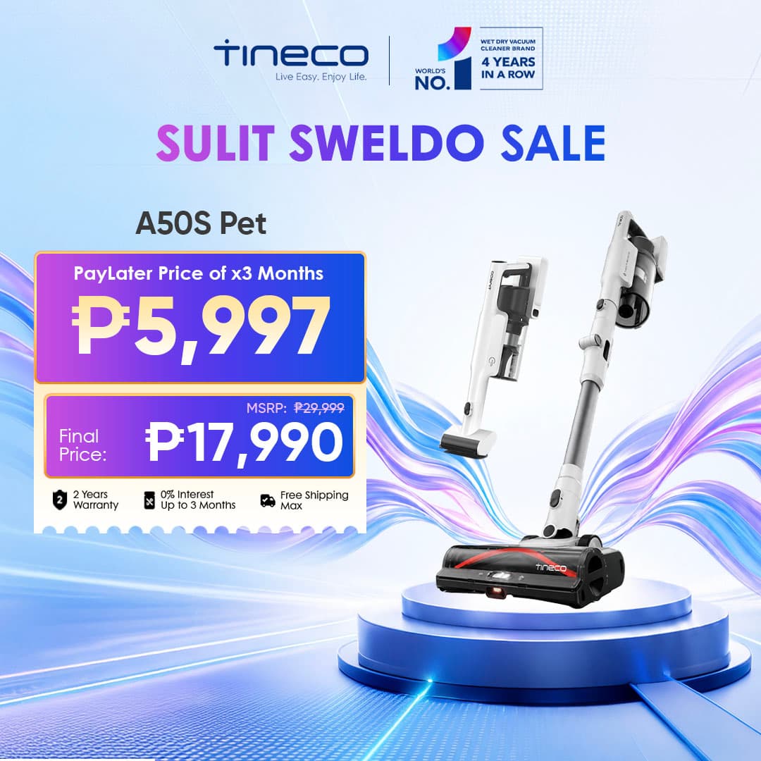 Tineco A50S UltraClean Cordless Vacuum – 185W Suction