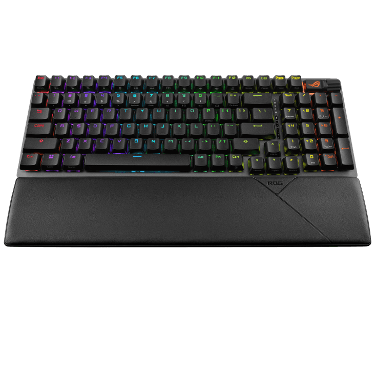 ASUS ROG Strix Scope II 96 Wireless Gaming Keyboard, Tri-Mode Connection, Dampening Foam & Switch-Dampening Pads, Hot-Swappable Pre-lubed Switches, ABS Keycaps, RGB-Black