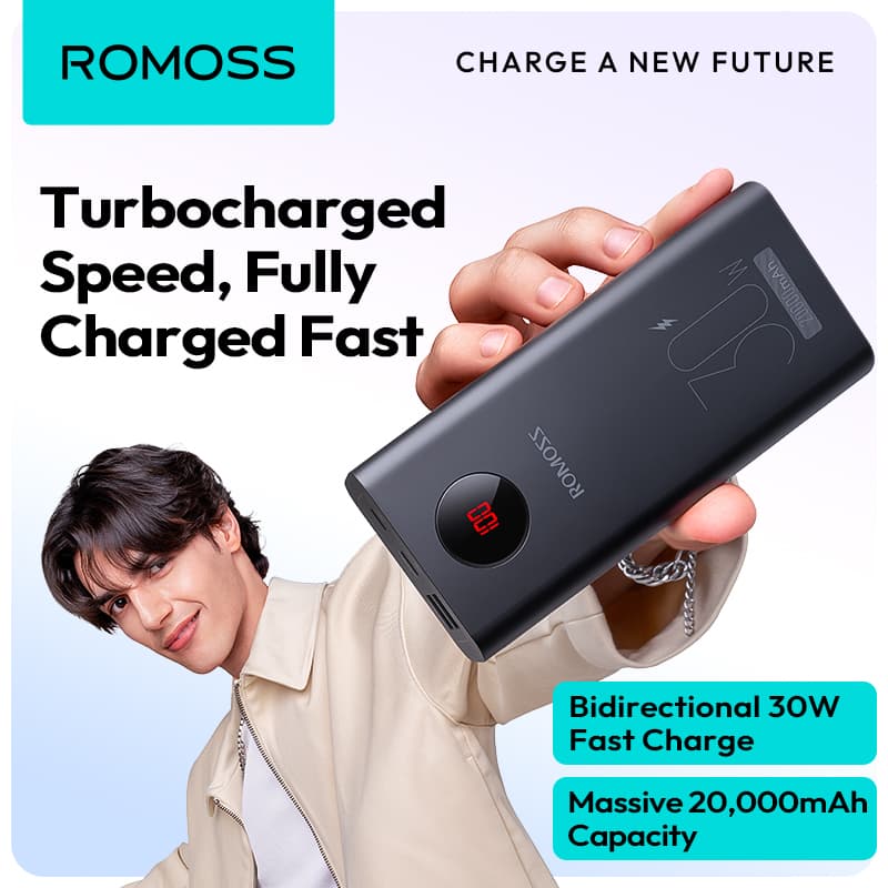 Romoss 40000mAh/60000mAh powerbank PEA40S/PMT60 Laptop PowerBank 65Watts Type-C Quick Charge Original Power Bank Outdoor Mobile Power Supply&Large Capacity Power Bank