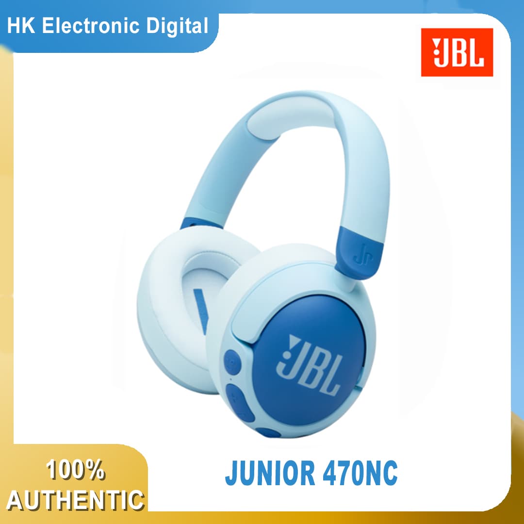 JBL Junior 470NC Wireless Over-Ear Noise Cancelling Kids Headphones Safe Sound (<85dB), Fit for Kids, Parental Control with Customizable Volume & Playtime and 50Hr Battery Life