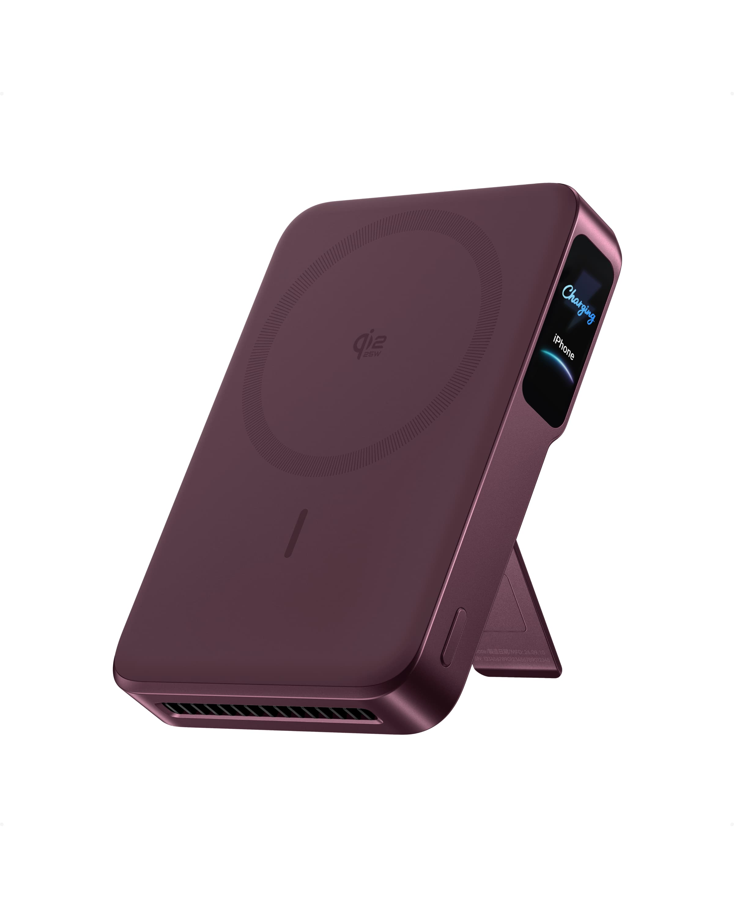 Anker MagGo Power Bank 2 Pro, MagSafe-Compatible Battery Pack with Active Cooling Fan, Smart Display &Stand, 45W Max Recharge, for iPhone 18/17/16/15 and More A110R