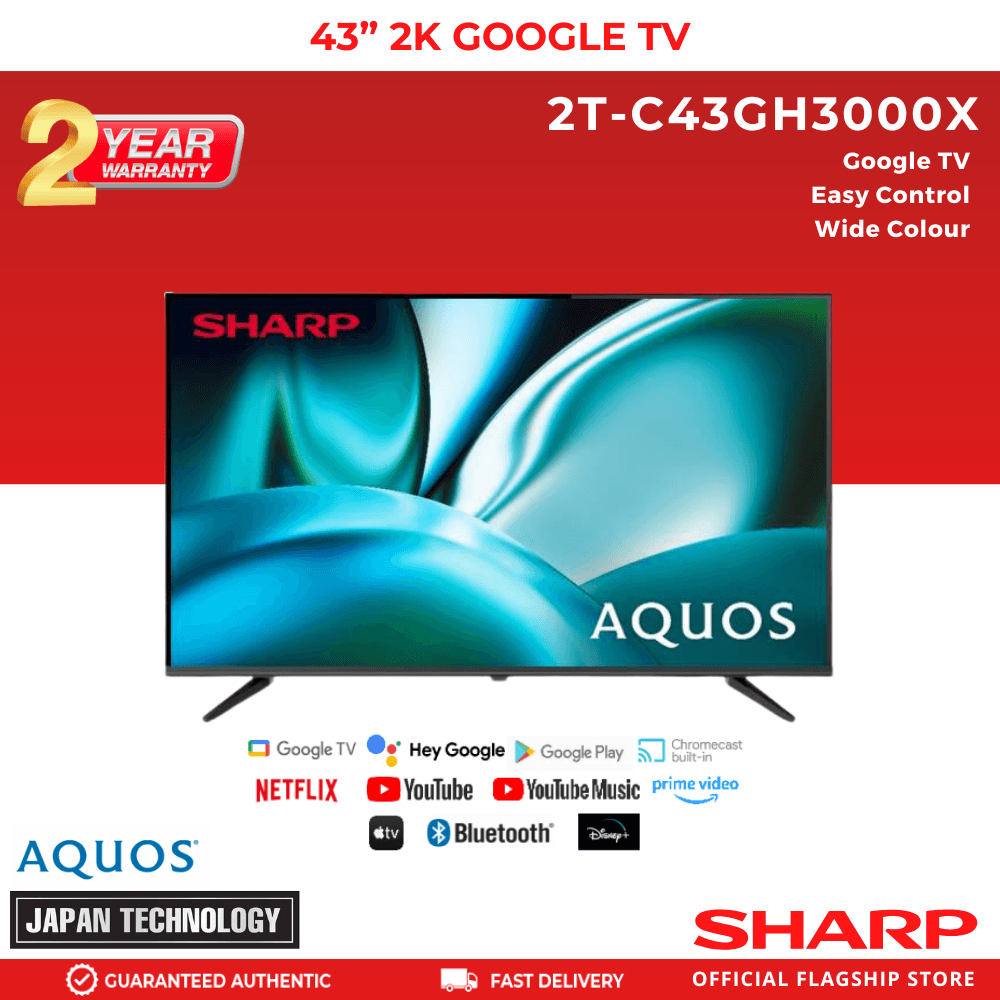 SHARP 2T-C43GH3000X 43" 2K GOOGLE TV