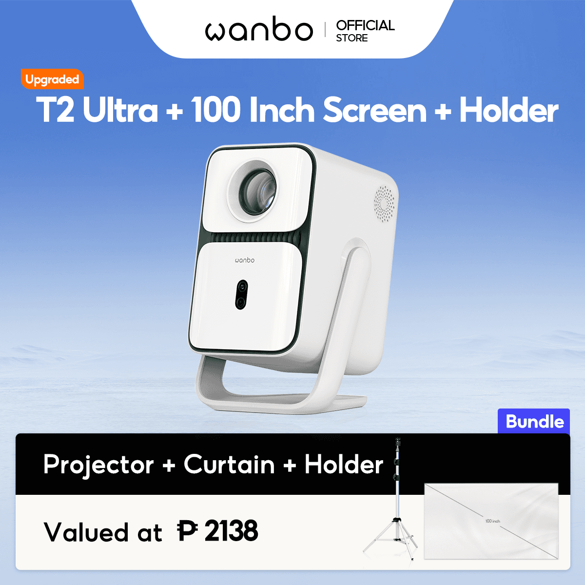 [Upgraded] Wanbo T2 Ultra Gimbal Projector Google TV 14 Free Angle 1080P FHD Auto Focus Home Cinema