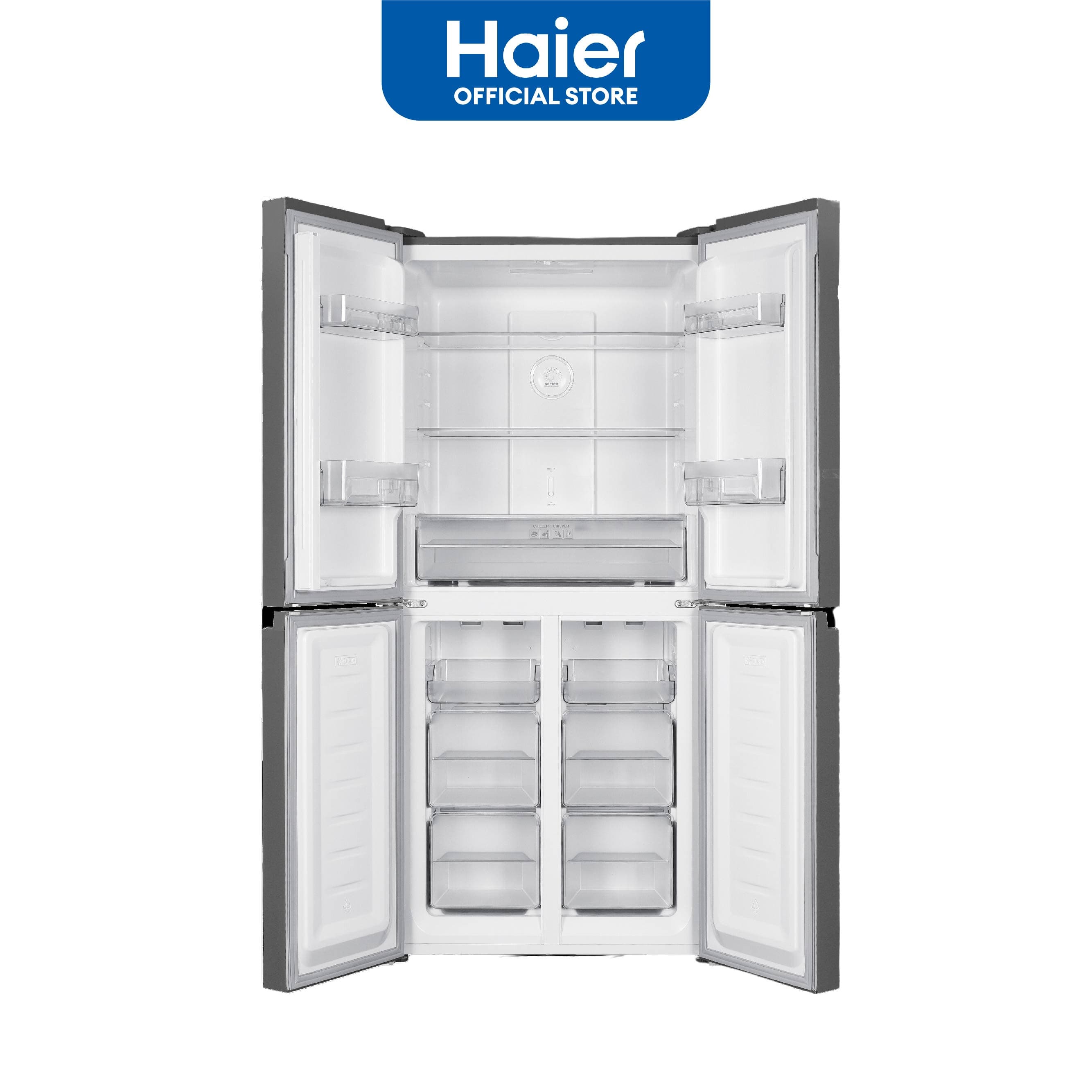 Haier HRF-IVT500G 12.7 cu.ft./362L No Frost Twin Inverter Four Door Refrigerator (Black Glass)
