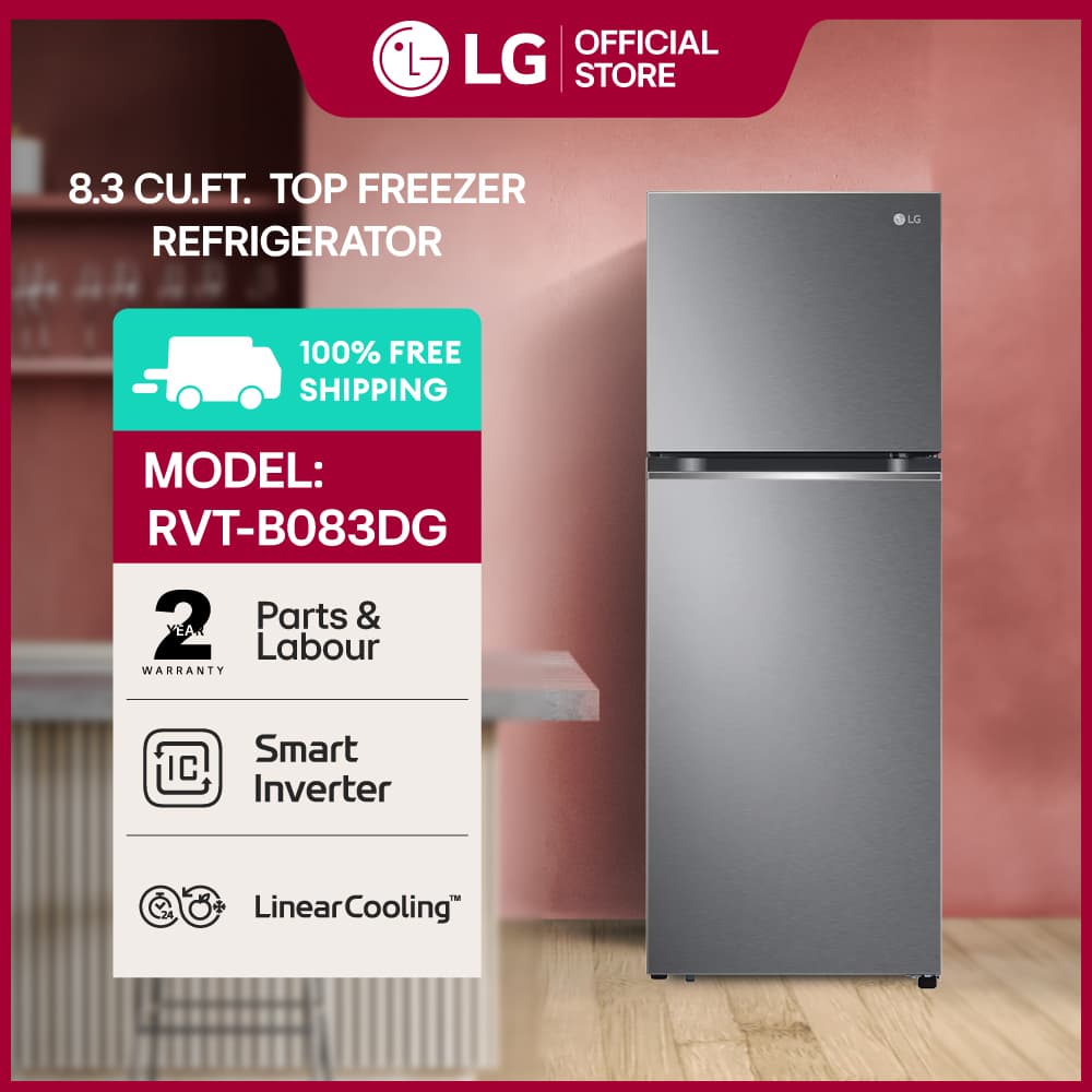 LG 8.3 cu ft. Top Freezer Refrigerator - Smart Inverter - Multi Airflow - RVTB083DGC - Free Delivery
