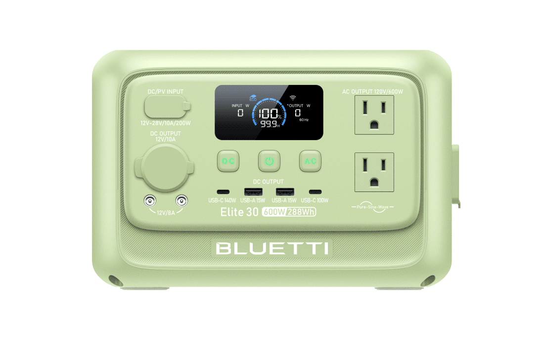 BLUETTI Elite 30V2 288Wh/600W (Inverter power 1500W) LiFePO4 Battery 220-240V Portable Power Station Fast Charge Solar Generator