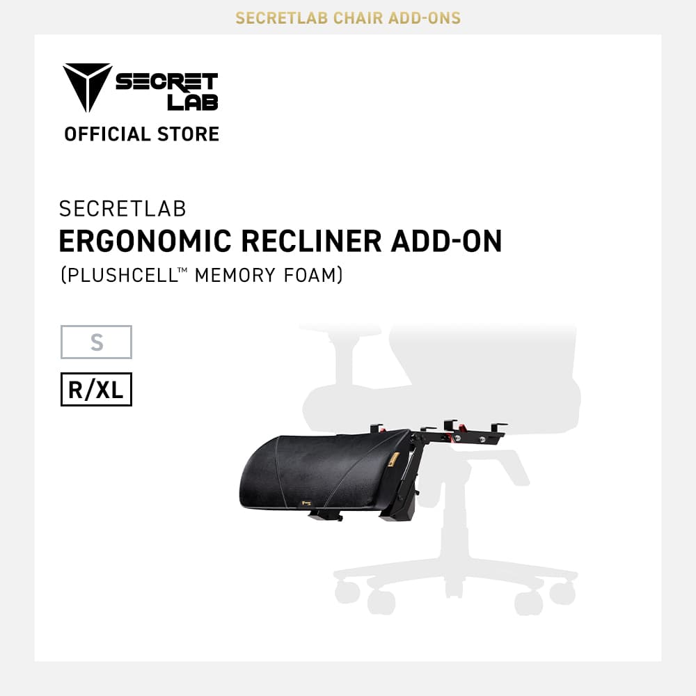 Secretlab Ergonomic Recliner Add-on - Regular/XL Infinite angle adjustments between 0° and 80°