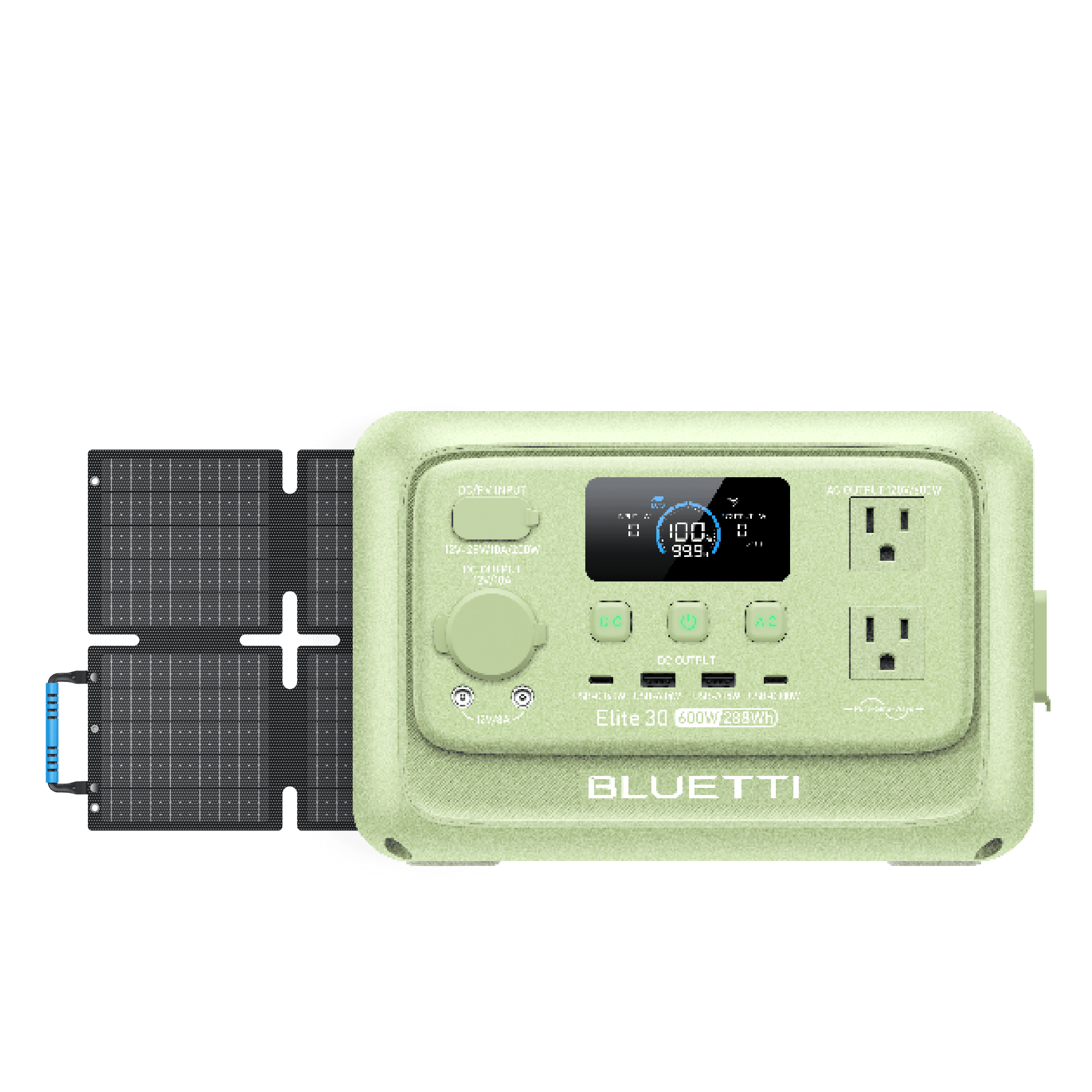 BLUETTI （EB3A upgraded version）Elite 30 V2 288WH Portable Power Station Solar Generator with LiFeP04 Fast Charge Up to 1500 W Power for Emergency Power Camping Motor Homes Home