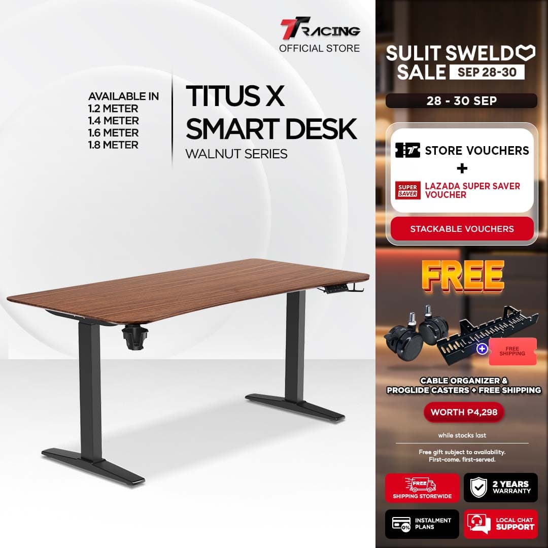 TTRacing Titus X Smart Desk Ergonomic Standing Desk Electric Height Adjustable PC Gaming Desk Table