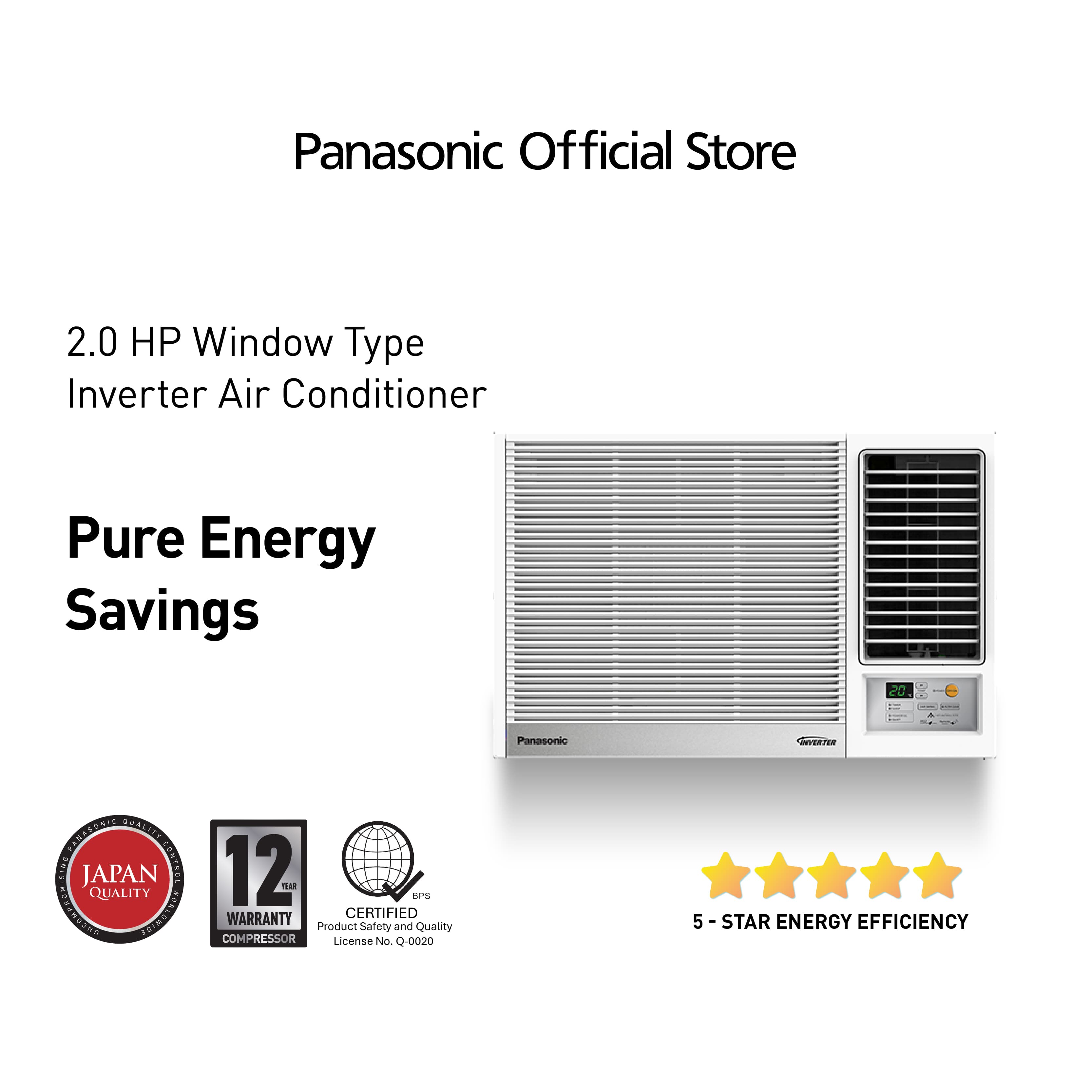 Panasonic CW-U1821EPH 2.0HP Standard Inverter Window Type Air Conditioner
