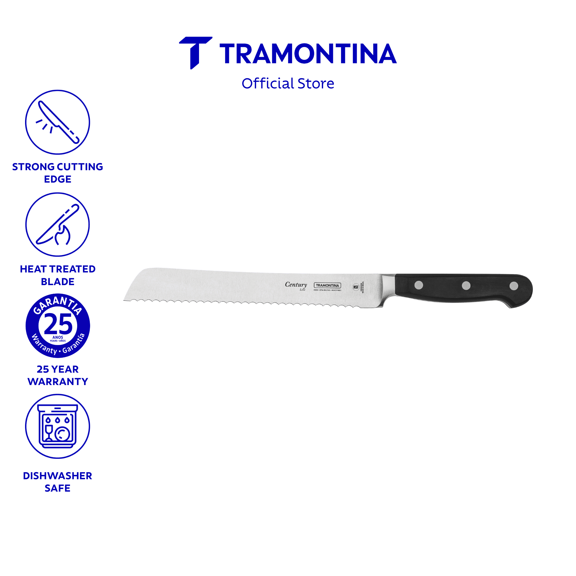 Tramontina Century 8" Bread Knife, Stainless Steel