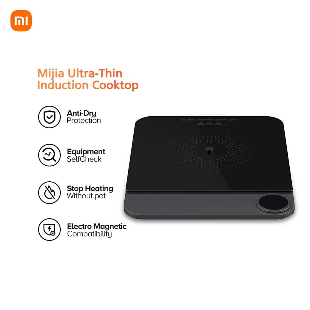 Xiaomi Mijia-Ultrathin Induction Cooker, 2100W, High Power, 100W, Low Power, Continuous Heat, OLED, 99 Gears