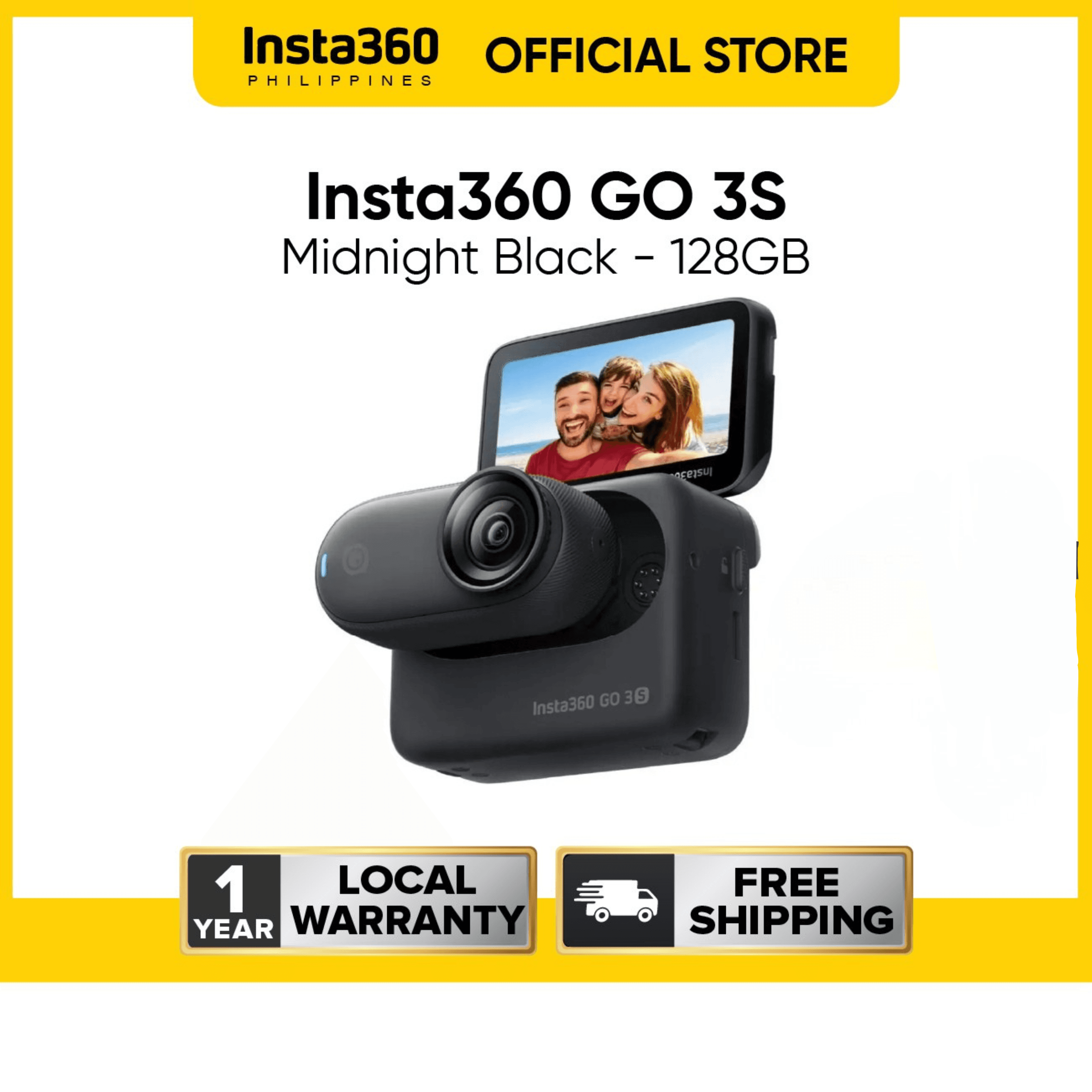 Insta360 GO 3S (128GB) 4K Tiny Waterproof Action Camera, Hands-Free POV Video Capture Perfect for Travel, Sports and Daily Vlogging