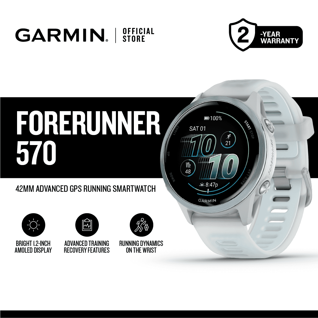 Garmin Forerunner 570, Running Fitness, Smartwatch - New Advanced GPS Fitness Tracker with Heart Rate Monitor & Built-in Speaker